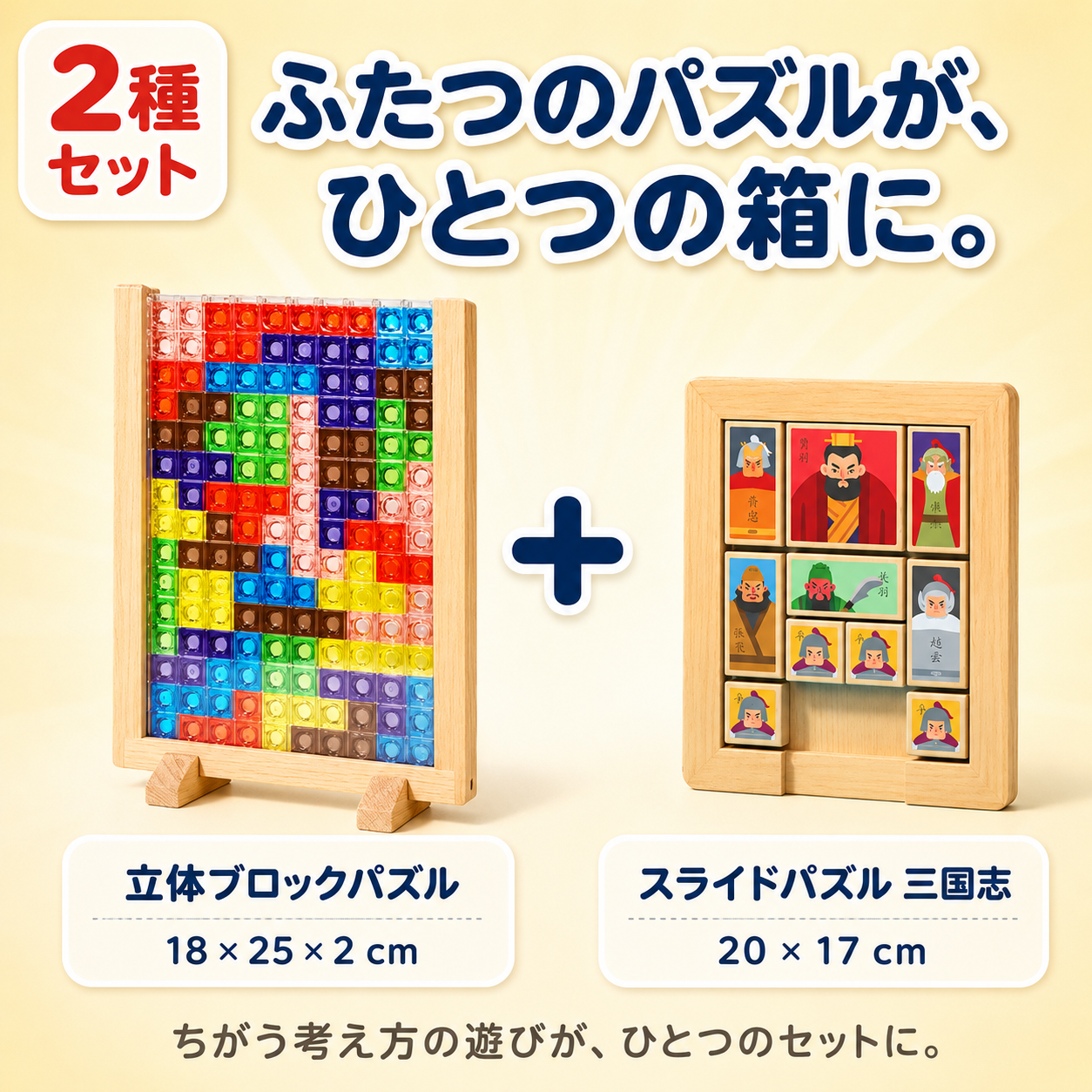 tumiakari™ すき間をうめるだけ。遊びながら"考える力"が育つ木製フレーム立体ブロックパズル